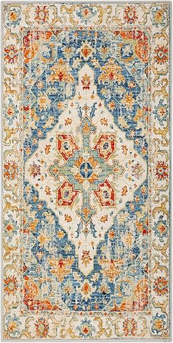 Miniatura 8 de Alfombra bohemia de 2 x 4 pies, lavable, vintage, para interiores, cubierta de suelo, antideslizante, alfombra bohemia plegable, exquisita alfombra