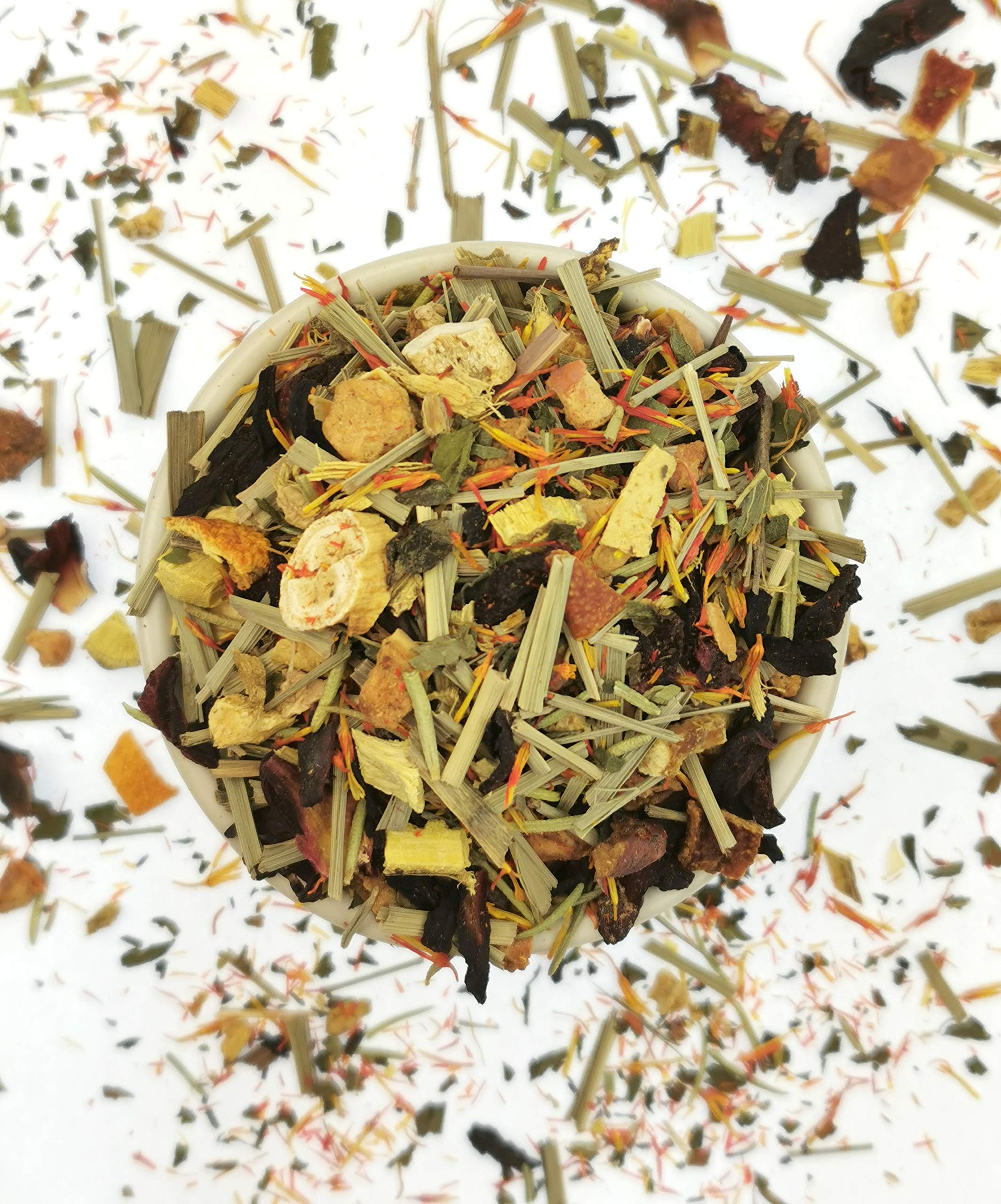 Herbata ziołowa luźna 500 g, owocowa mieszanka herbaty ziołowej z żeń-szeniem, imbirem, trawą cytrynową, burakami, korzeń lukrecji, TeaClub żeń-szeń Soul herbata ziołowa