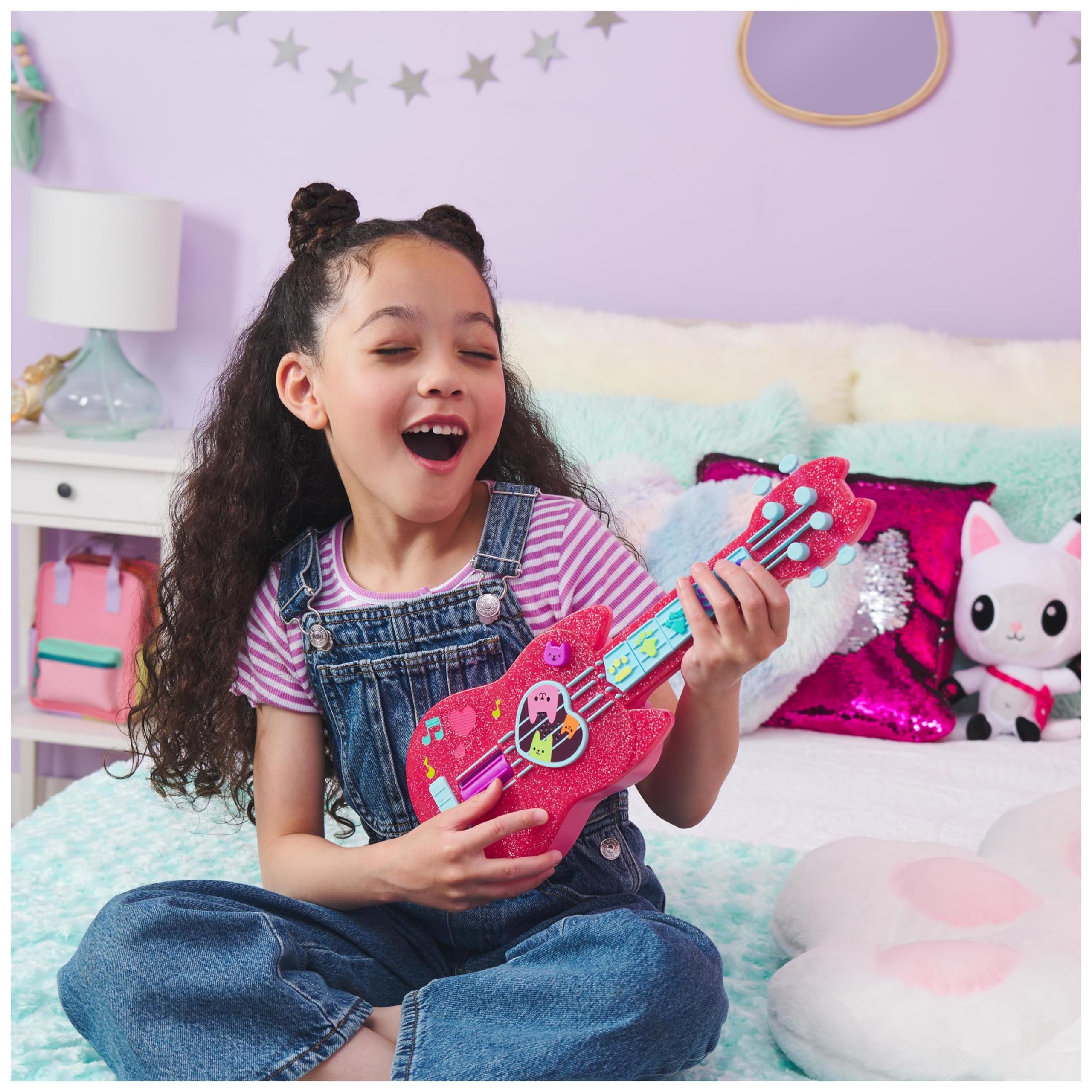Gabby et la Maison Magique - Gabby Dollhouse - Ukulélé Interactif - Guitare Enfant - Chansons Effets Sonores - Dessin Animé Jouet Maison De Poupée - Jouet Enfant 3 Ans Et +