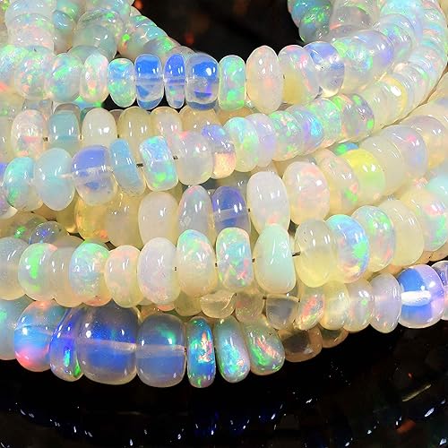 Miniatura 3 de Cuentas de ópalo etíope natural de 4 a 0.197 in, cuentas sueltas para hacer pulseras y collares