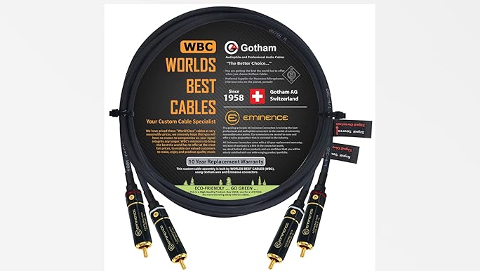 Amazon.com: WORLDS BEST CABLES 3 Foot RCA Cable Pair