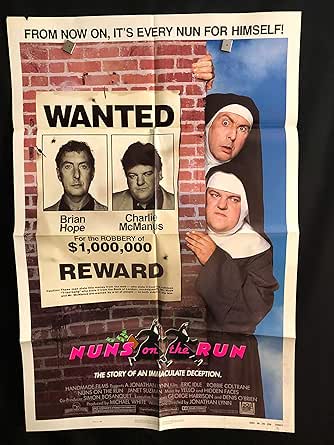 Nuns On The Run 1990 Original Vintage One Sheet Movie Poster, Comedy ...