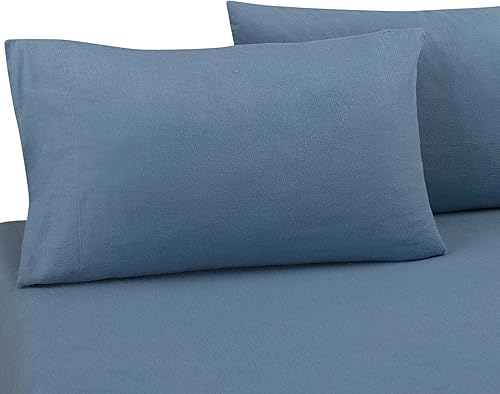 Miniatura 19 de DELANNA Juego de sábanas de franela 100% algodón (individual, cuadros azules) Cuadros Azules,Gris,Azul marino,Blanco,Cuadros grises,Azul