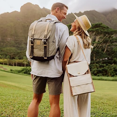 Miniatura 2 de PICNIC TIME - Mochila de picnic PT-Frontier - Enfriador de mochila con juego de picnic - Kit de picnic mochila enfriadora (gris jaspeado)