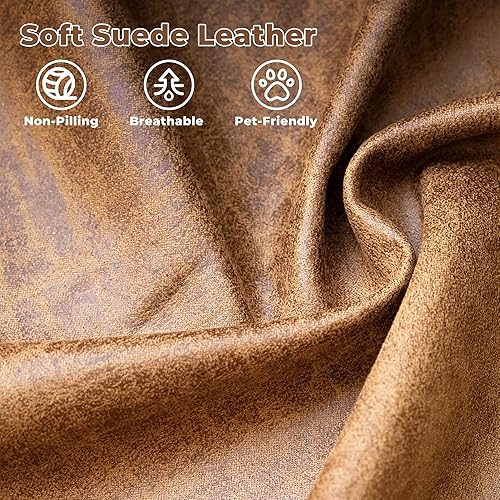 Miniatura 10 de OVIOS Silla reclinable para sala de estar silla reclinable con otomana ajustable para cine en casa tumbona con cojín silla de tela de lino azul