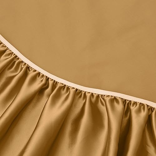 Miniatura 5 de Juego de sábanas de satén de seda 100% pura, 6 piezas, sábana bajera de seda de 20 pulgadas, sábana encimera de seda con bolsillo profundo y fundas