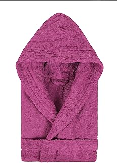 Textiles Vertrauen Pure - Albornoz con capucha para mujer, color Morado (Ciruela), talla Small