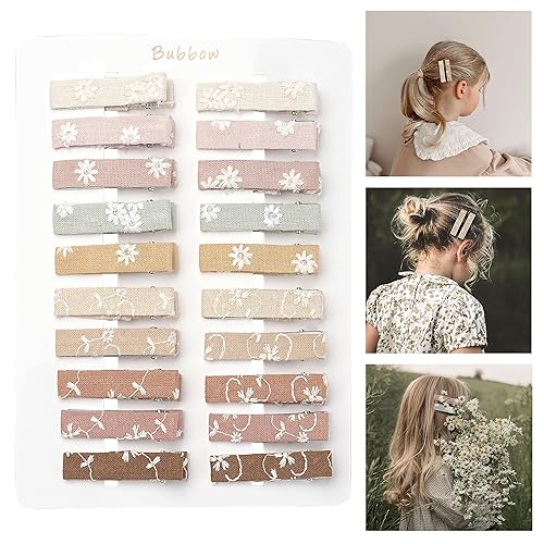 Miniatura 8 de 20 pinzas de mariposa para el cabello para niñas, mujeres, bebés, lazos de cuero con clips de cocodrilo totalmente forrados, accesorios para el