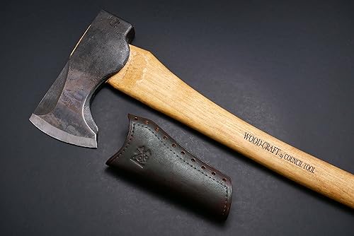 Vista 30 de Les Stroud - Protector de mango de hacha de cuero, collar (Wetterlings Bushman, marrón)