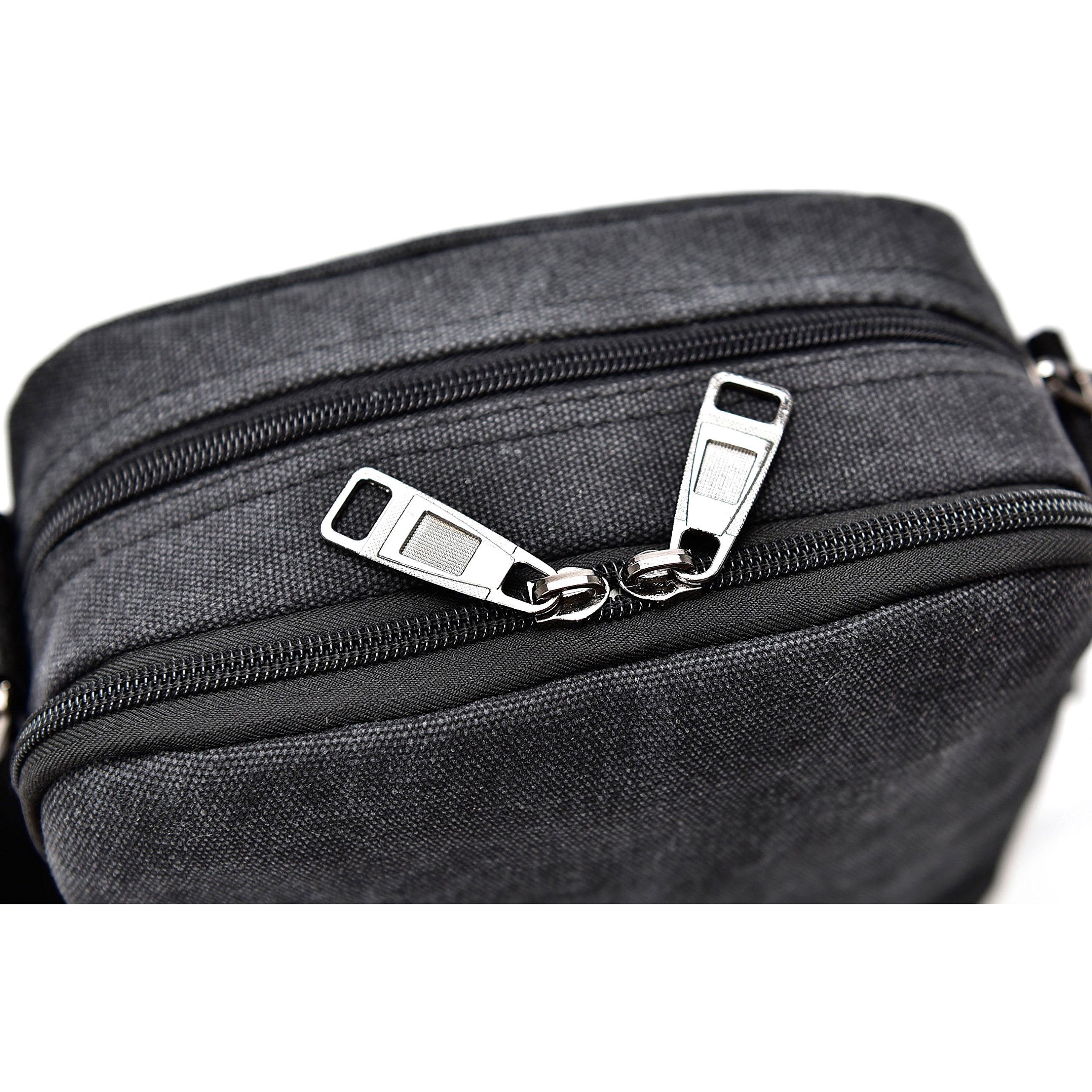 Bolso Bandolera Hombre Pequeño de Tela Vintage - Messenger Bag para Colegio y Universidad - Bolsa de Lona para Libros y Viaje - Sport Bag Original