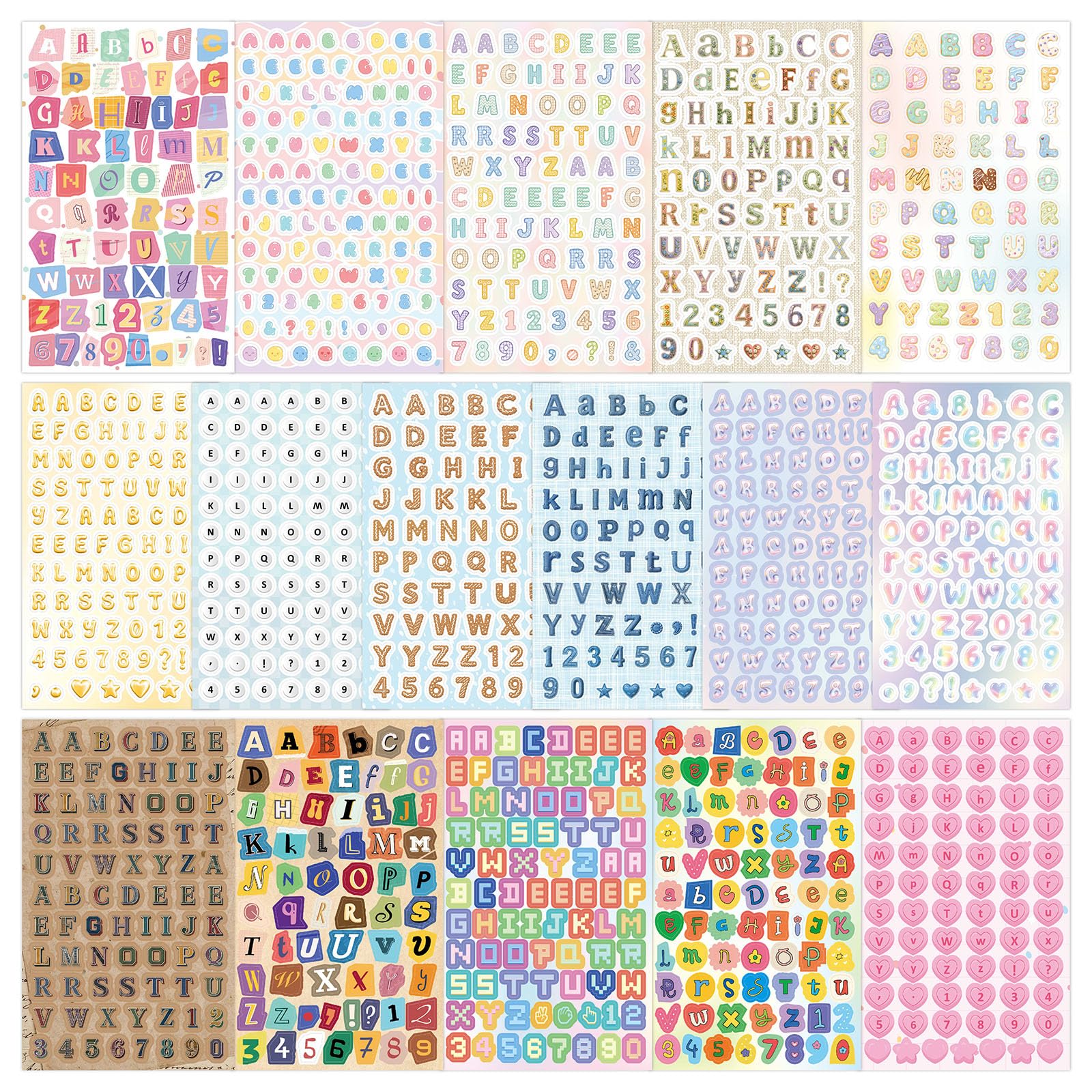 1200PCS+ Multicolor Magazine Letter Stickers Book for Scrapbook Album Vintage Ransom Alphabet Stickers for Journaling, Scrapbook Supplies, Notebook, DIY Crafts, Party Favors