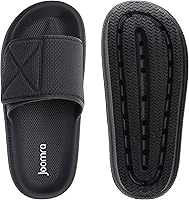 Vista 8 de Joomra Slides for Women and Men Recovery Pillow Slippers Diabetic Sandals Adjustable Strap Dual Cushioned Thick Sole Ajustable Gris