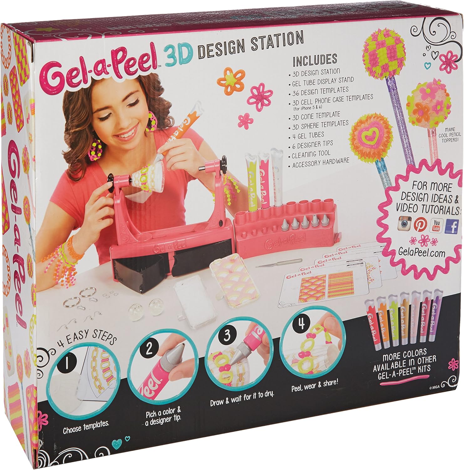 Gel-A-Peel 3D Accessory Design Station - 4 Gel Tubes