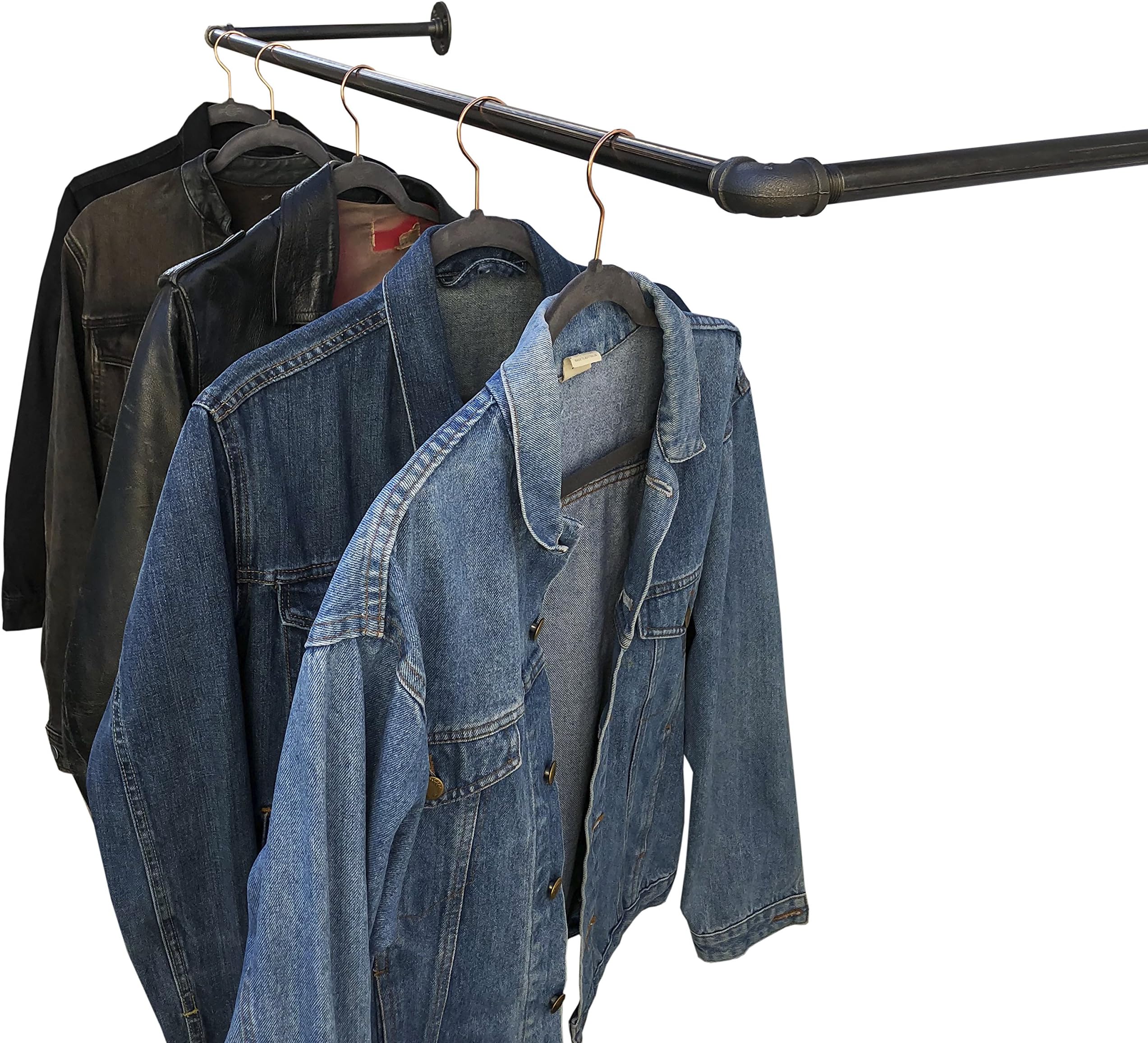 DIY CARTEL Industrial Pipe Wall/Ceiling Mount Clothing & Garment Rack - HARDWARE ONLY - Perfect for Retail Display, Hanging Plants, Laundry - 30inch