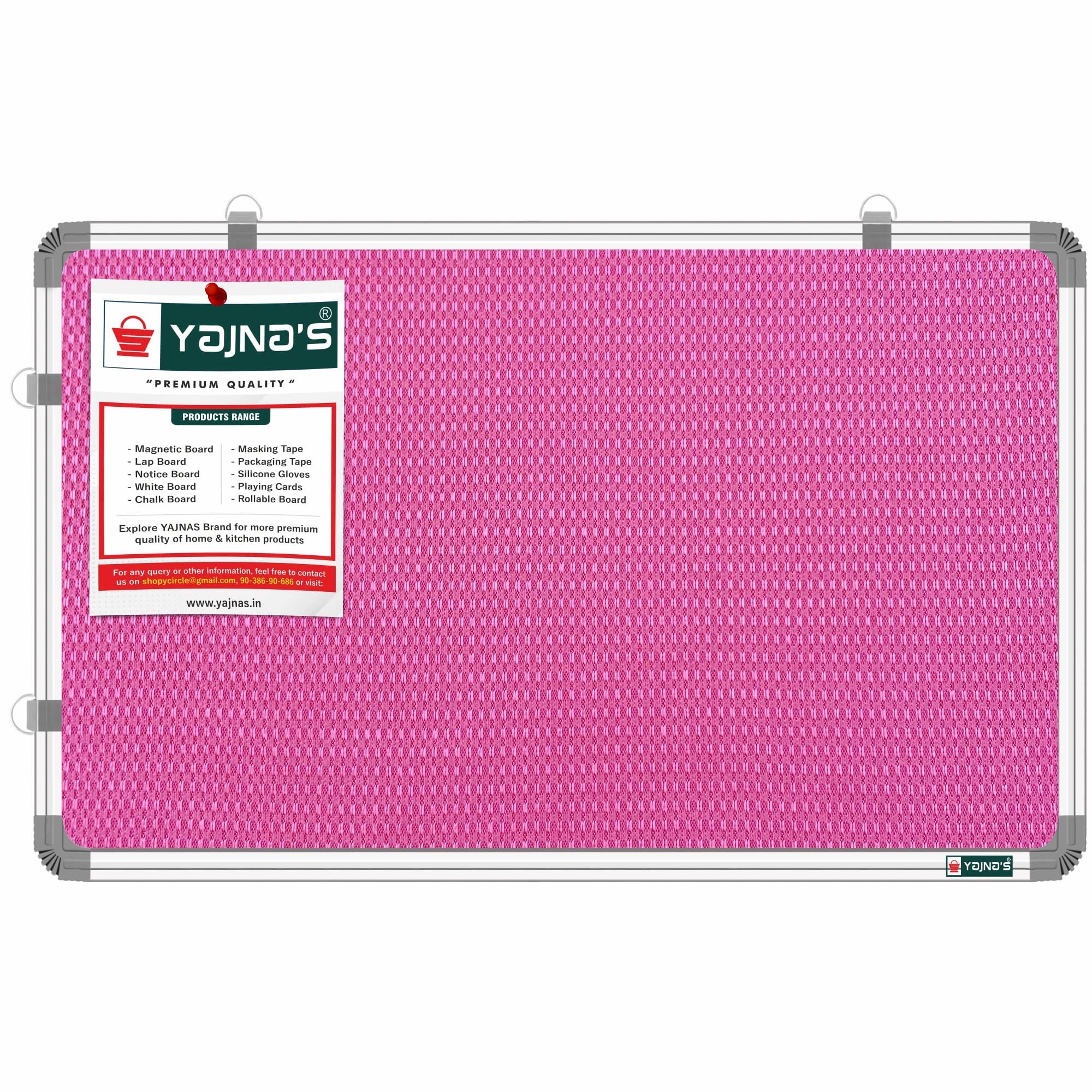 YAJNAS 2X3 Feet (59x89 CM) Premium Material Pink Color Notice Board/Soft Board/Bulletin Board/Pin-up Display Board with 100 Pins for Study Room, Home, School & Office Use-image-9