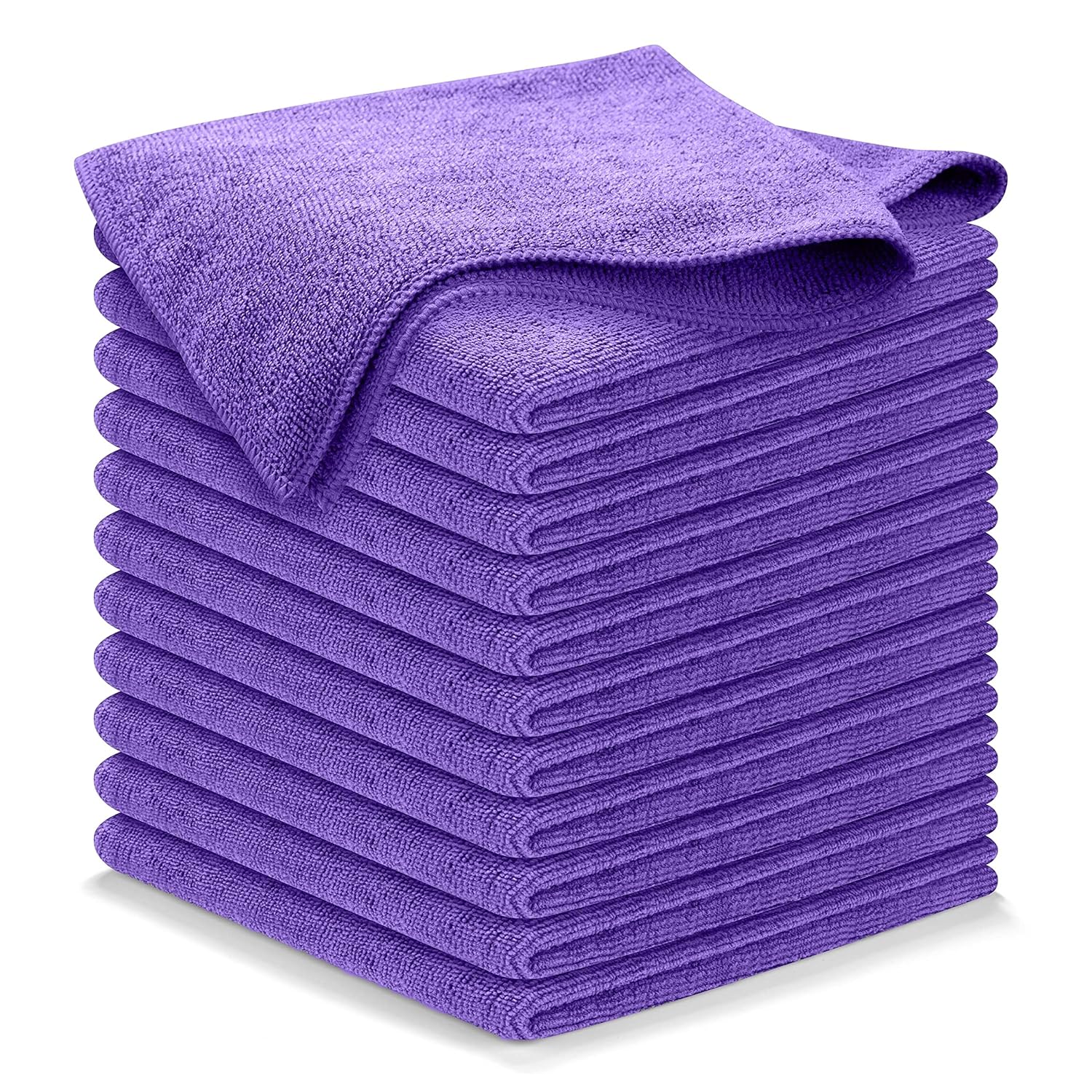 USANOOKS Microfiber Cleaning Cloth - Purple - 12Pcs 12 5x12 5 inch High Performance - 1200 Washes Ultra