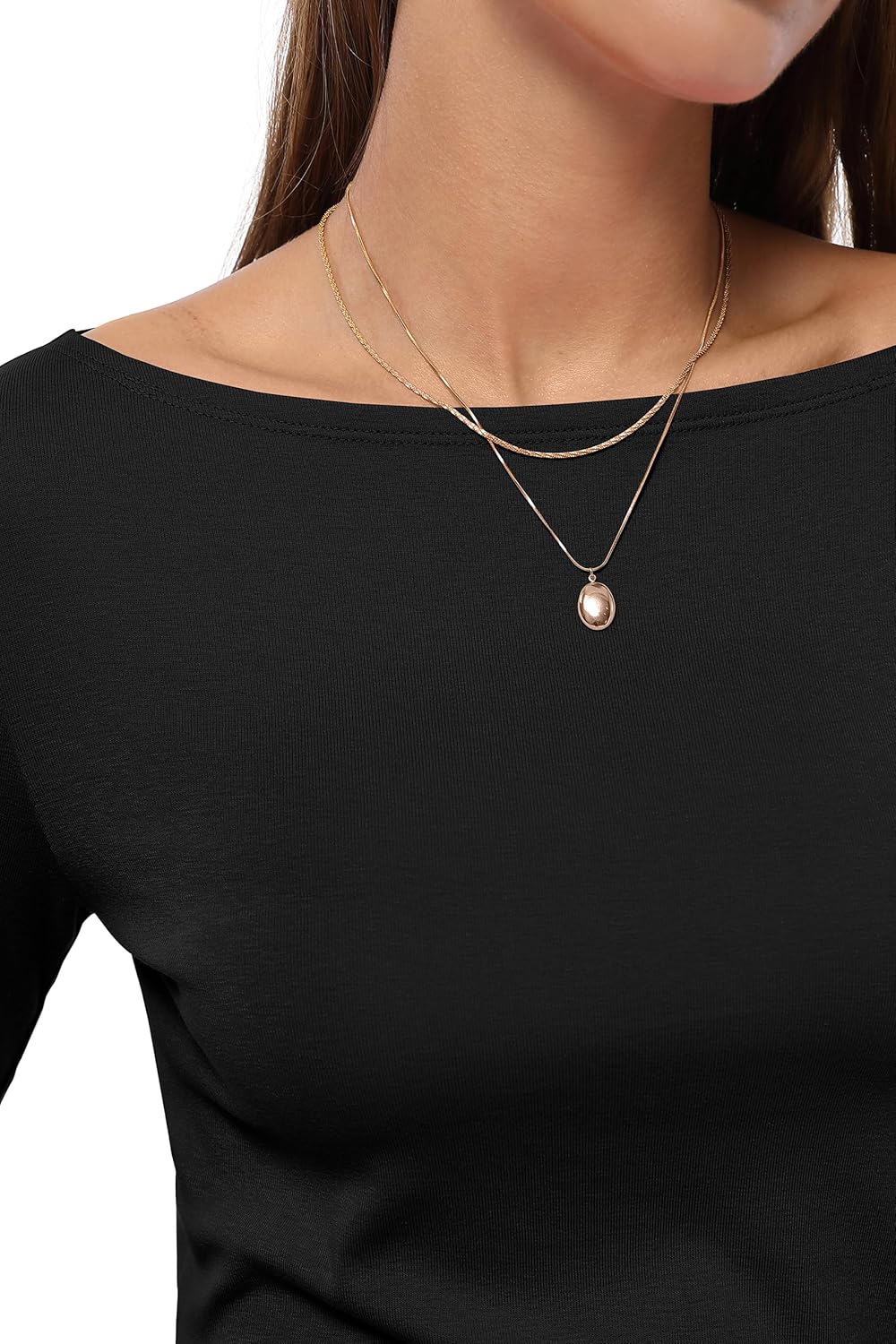 QUALFORT Women’s 3/4 Sleeve T-Shirts Slim Fit Lightweight Casual Tops for Spring Summer 2026 - Image 4