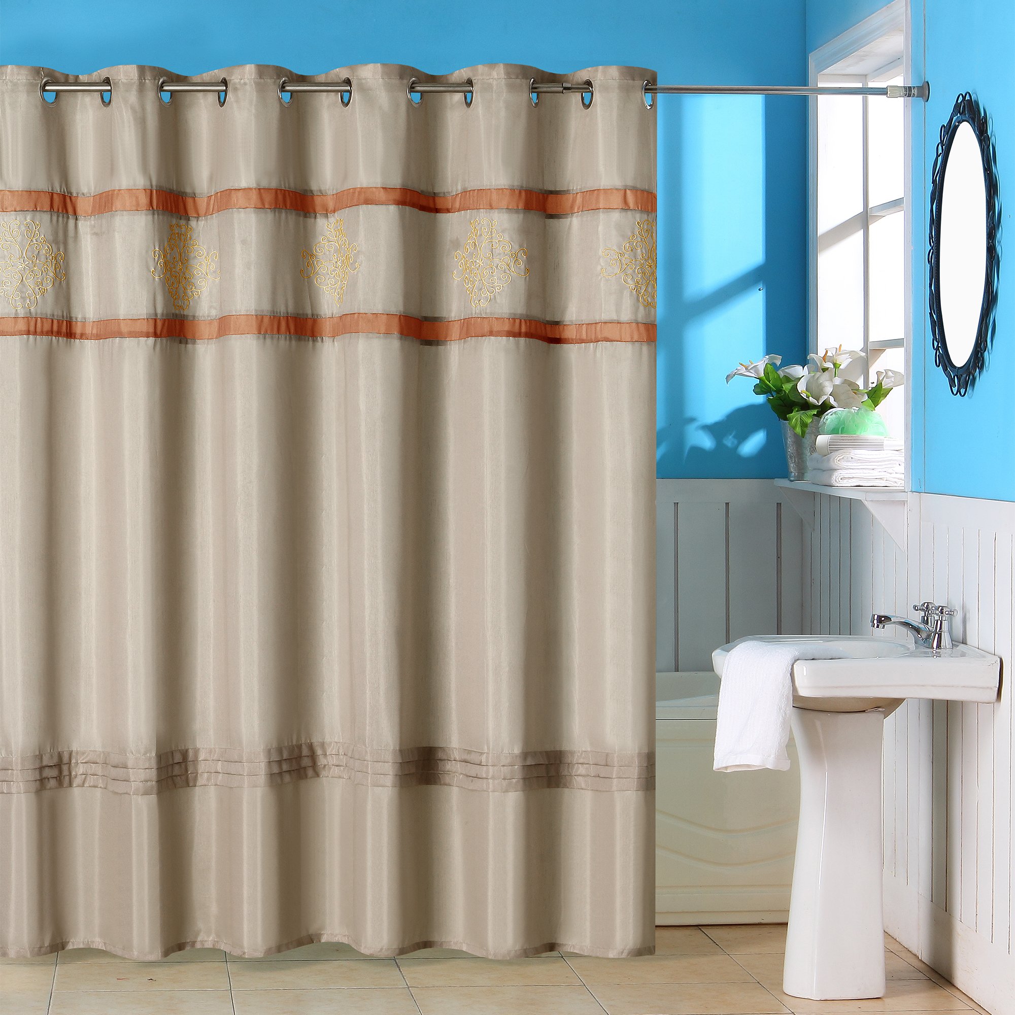 Burnt Orange Shower Curtains Curtains & Drapes 2023