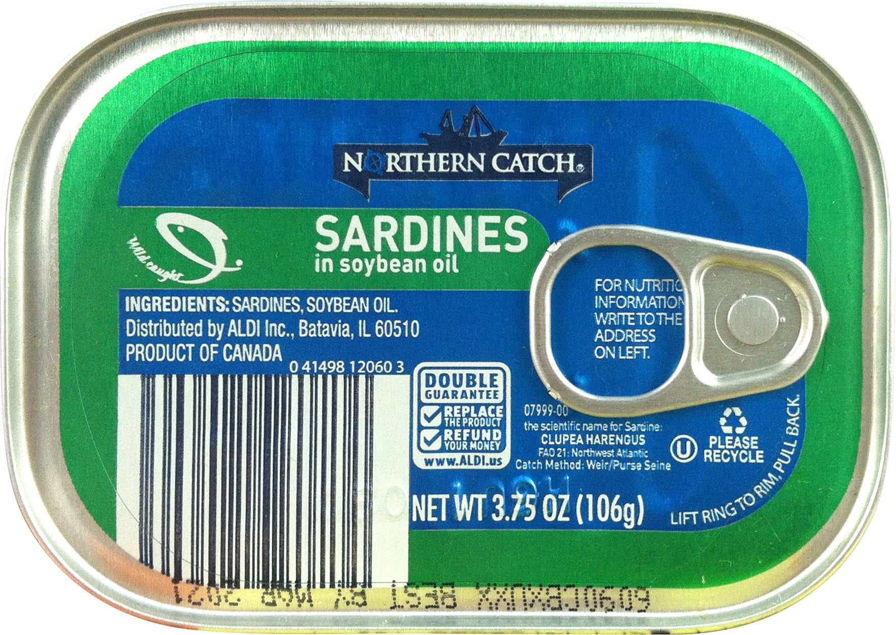 Wild Caught Sardines in Oil, (Pack of 3), 3.75 oz Tin - Northern Catch
