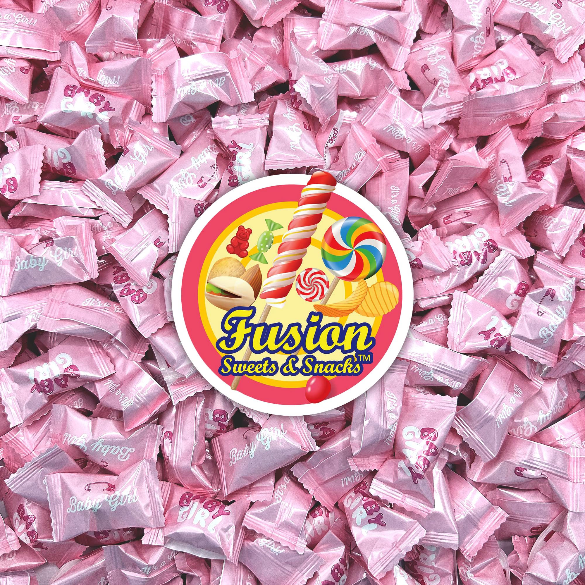 Baby Girl Buttermints - 100 unidades - Caramelos rosas para baby shower - Caramelos de baby shower - Perfecto para fiestas de revelación de género, bolsas de golosinas de hospital, fiesta de