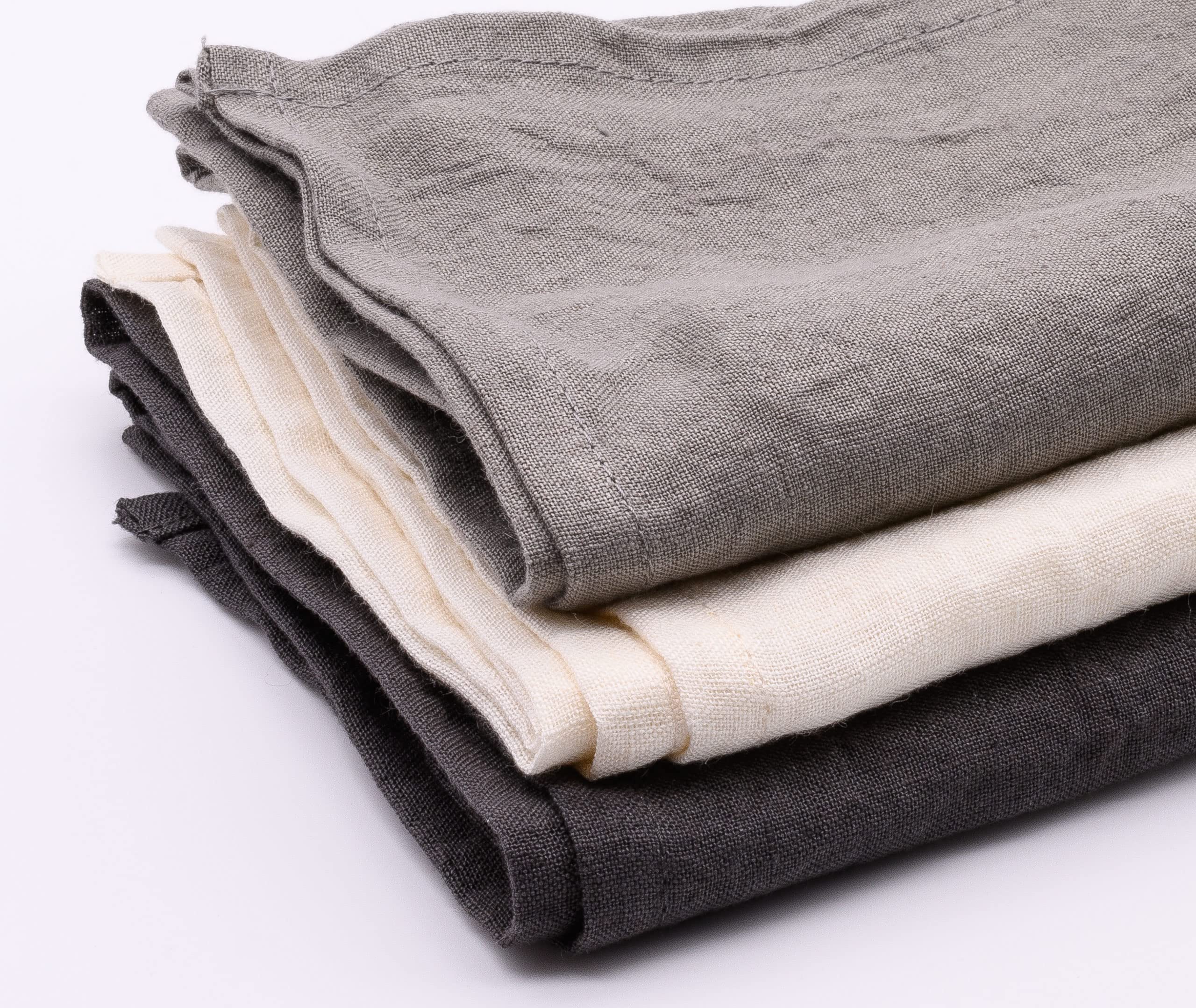 SyuRo - Strofinaccio da cucina in lino intrecciato a mano, colore: grigio antracite