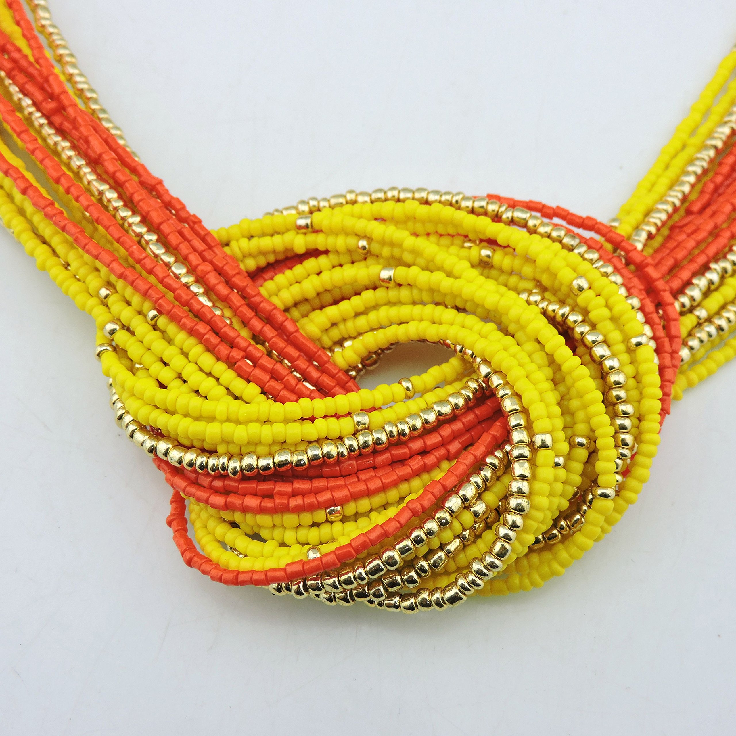 Bocar Seed Beads multistrato Chunky Bib Statement Knot collana (NK-10316)