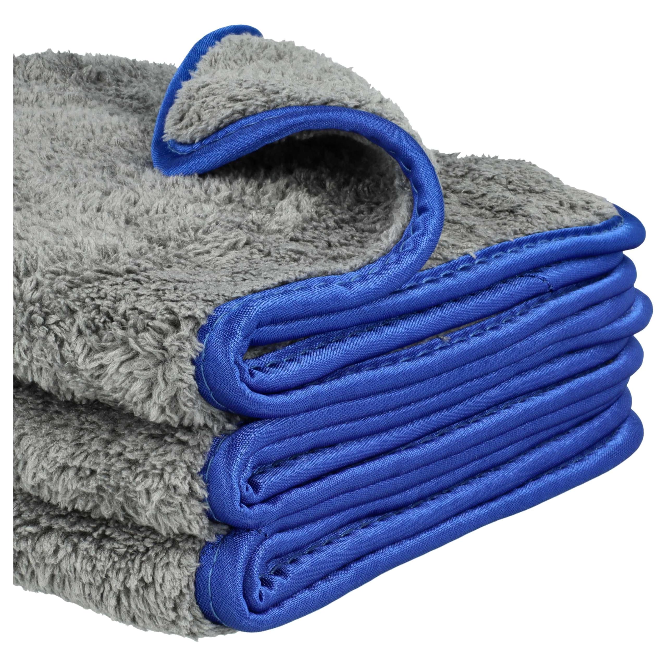 vhbw 30x Chiffons d'entretien pour Voiture, Motocycle - Chiffons en Microfibre 40 x 40 cm, lavables, réutilisables Bleu/Gris foncé