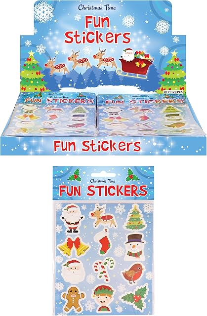 HENBRANDT 36 Packs of Christmas Fun Stickers - Great Stocking Filler, Party Bag Filler or Favor