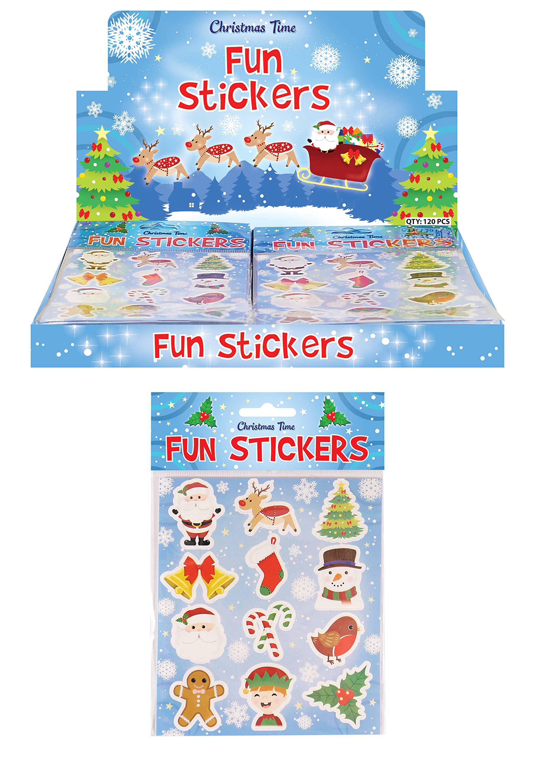Henbrandt 36 Packs of Christmas Stickers Mini Christmas Stickers for Children Arts and Crafts for Kids Xmas Stocking Filler Party Bag Favours Loot Bag Fillers for Boys and Girls