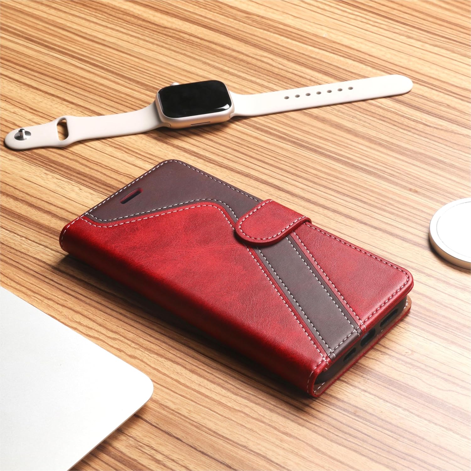 for iPhone 17 Pro Wallet Case,PU Leather Flip Case RFID Blocking Credit Card Holder Folio Magnetic Stand TPU Shockproof Cover Compatible with iPhone 17 Pro, Red Brown - Image 6
