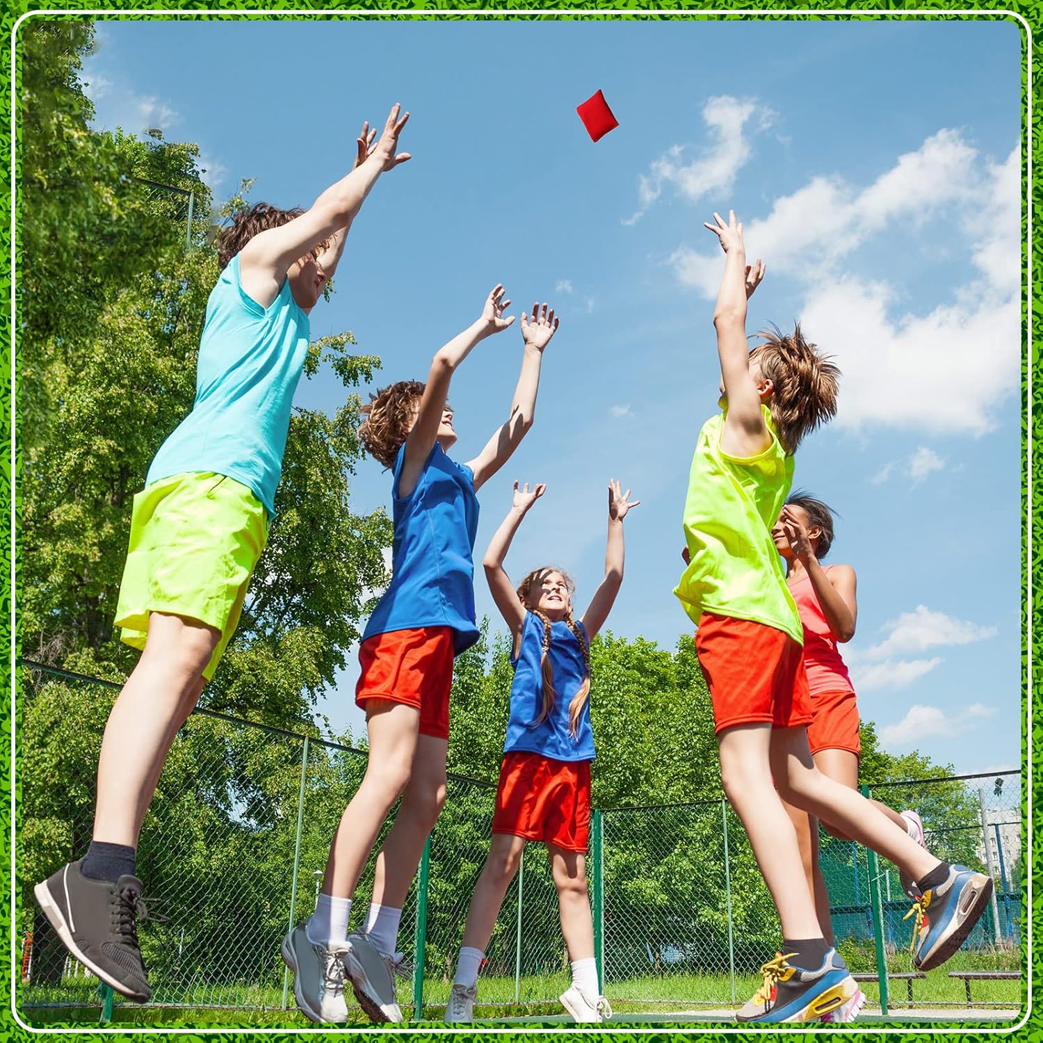32 Pack Bean Bags Toss for Kids Cornhole Bean Bags Colorful Bean Bags for Tossing Canvas Toss Bags Hand Toy Toss Games Weights for Outdoor Yard Games, Assorted Colors (Bright Colors, 3.15 x 3.15 Inch)