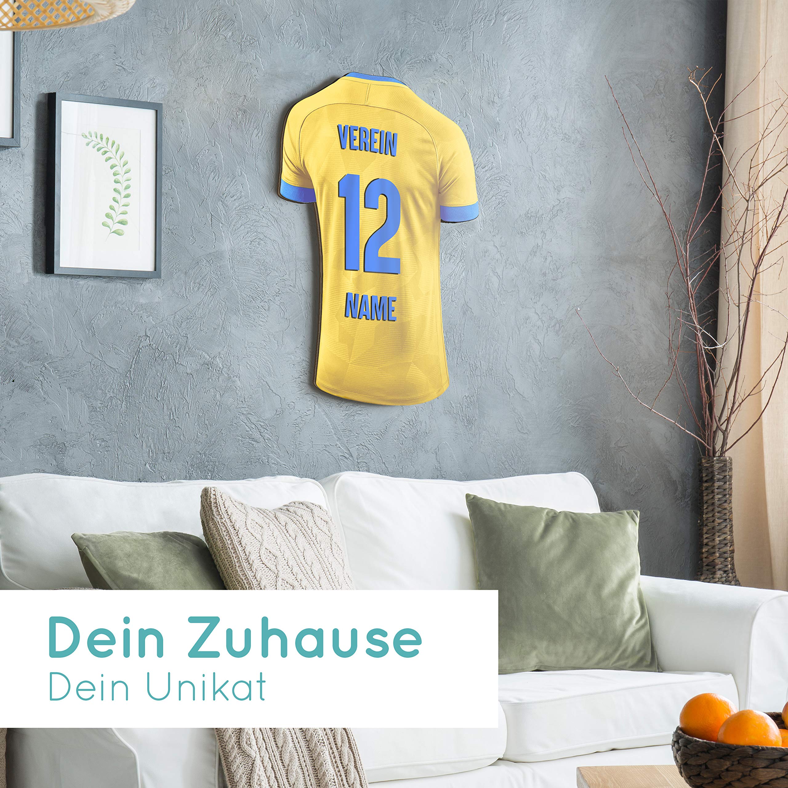 Elbeffekt Trikotlampe für Braunschweig Fans aus Holz - personalisierbares Geschenk - schenke Dein individuellen Braunschweig Fanartikel aus Echtholz