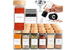 4oz Glass Spice Jars with Labels, 24PK
