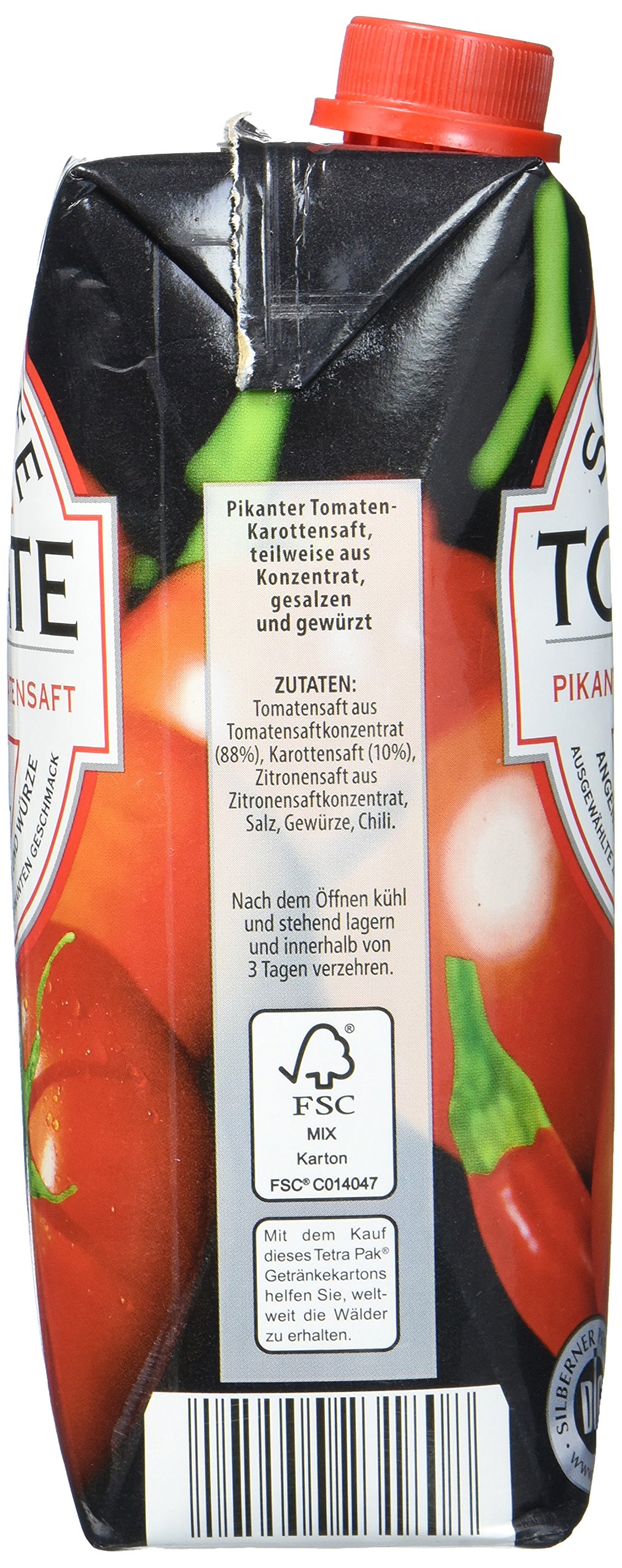 Scharfe Tomate Tomatensaft , 12 x 500 ml