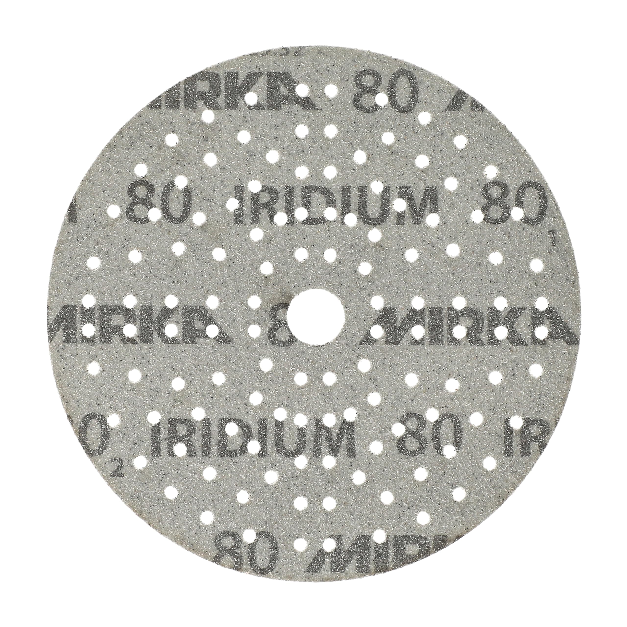 Mirka Iridium Premium carta abrasiva Ø 150 mm a strappo 121 fori, grana 80, 10 pz/Per la levigatura di vernice, stucco, fondo, legno, acciaio, materiali minerali, plastica