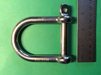 Stainless Steel 316 Wide D Shackle