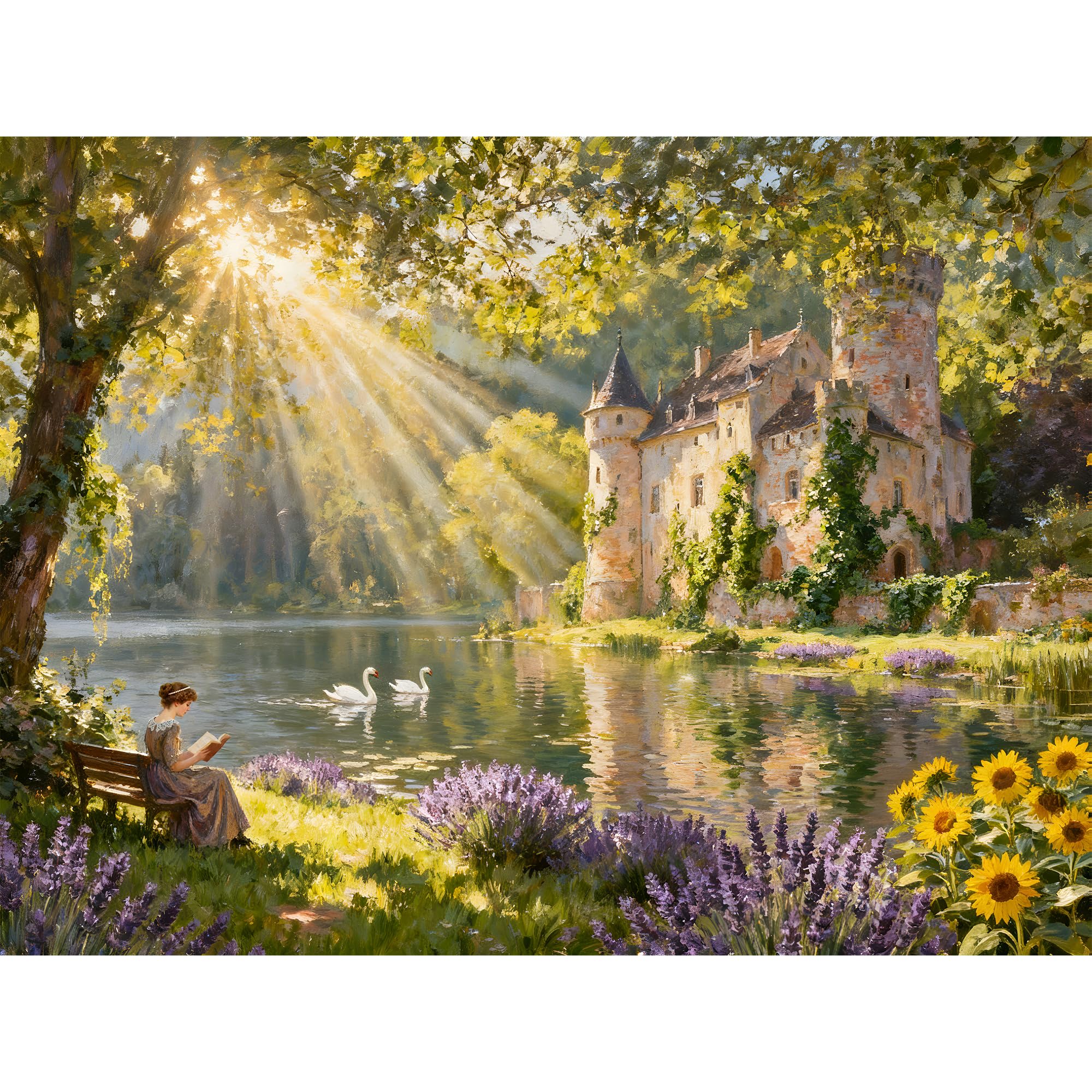 CREAFOMIFE 1000 Piece Jigsaw Puzzle for Adults, Hard Difficult Challenging Large Puzzle, Gift for Adult Puzzle Lovers The Girl Reading (27.5 x 20 Inches)