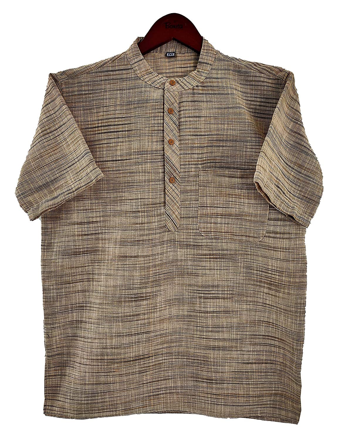 latestplus apparel Traditional Half Sleeve Ethnic Casual for Festivals/Functions Short Sleeve Men Kurta Cotton Blend Fabric-picture-16