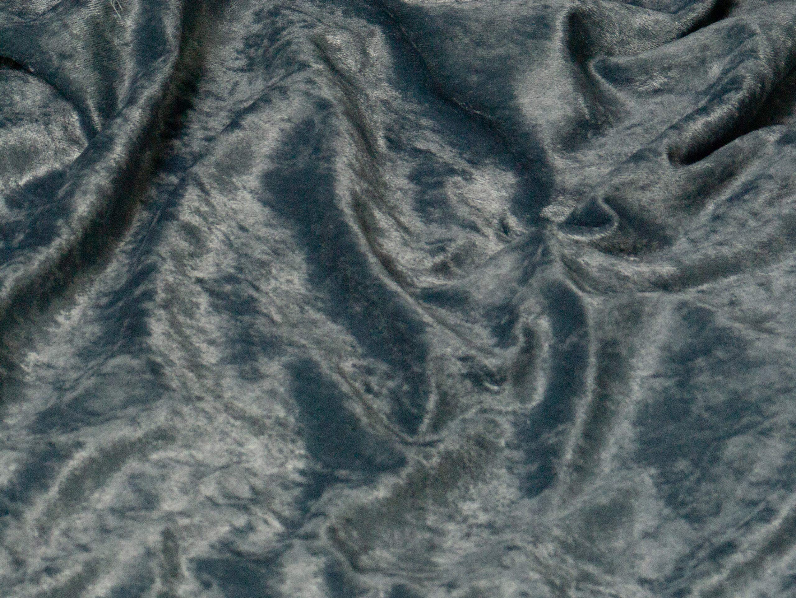 Discount Fabrics Ltd Grey Premium Crushed Velvet Stretch Velour Fabric 150Cm 59" Wide For Upholstery Dress Craft Drape Curtain Bed Headboard Material By The Meter By (Grey)