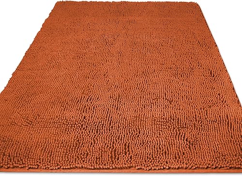 Miniatura 416 de Yeaban Alfombras de baño gris oscuro – Gruesas alfombras de baño de chenilla | Alfombras de baño absorbentes y lavables antideslizantes, alfombras