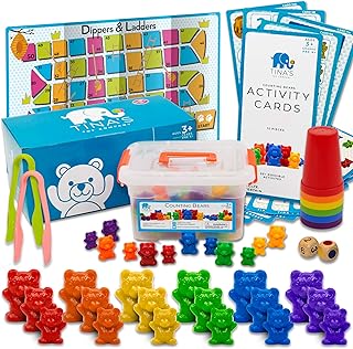 Counting Bears Color Sorting Toys for Toddlers Stacking Cups, Fine Motor Skills Toys, Occupational Therapy Speech Therapy Toys, Homeschool Preschool Learning Math Manipulatives Toddler Learning Toy