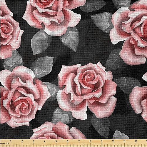 Miniatura 15 de Ambesonne The Yard, tela de plumas de pavo real, diseño retro ondulado de colores ondulados en la parte trasera morada, tela de microfibra para