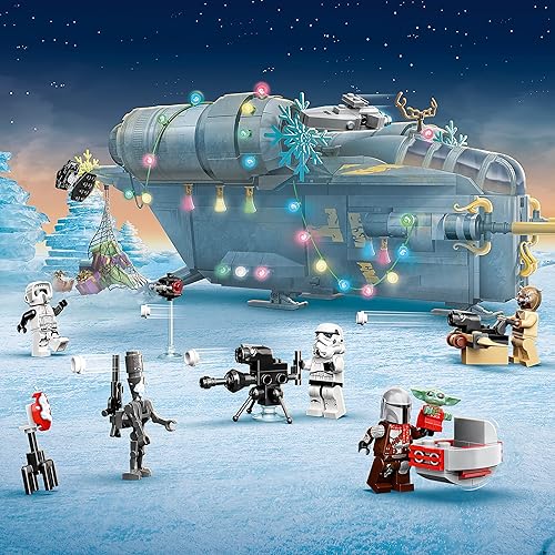 Miniatura 5 de LEGO Calendario de Adviento de Star Wars 75307 impresionante kit de construcción de juguetes para niños con 7 personajes populares y 17 mini