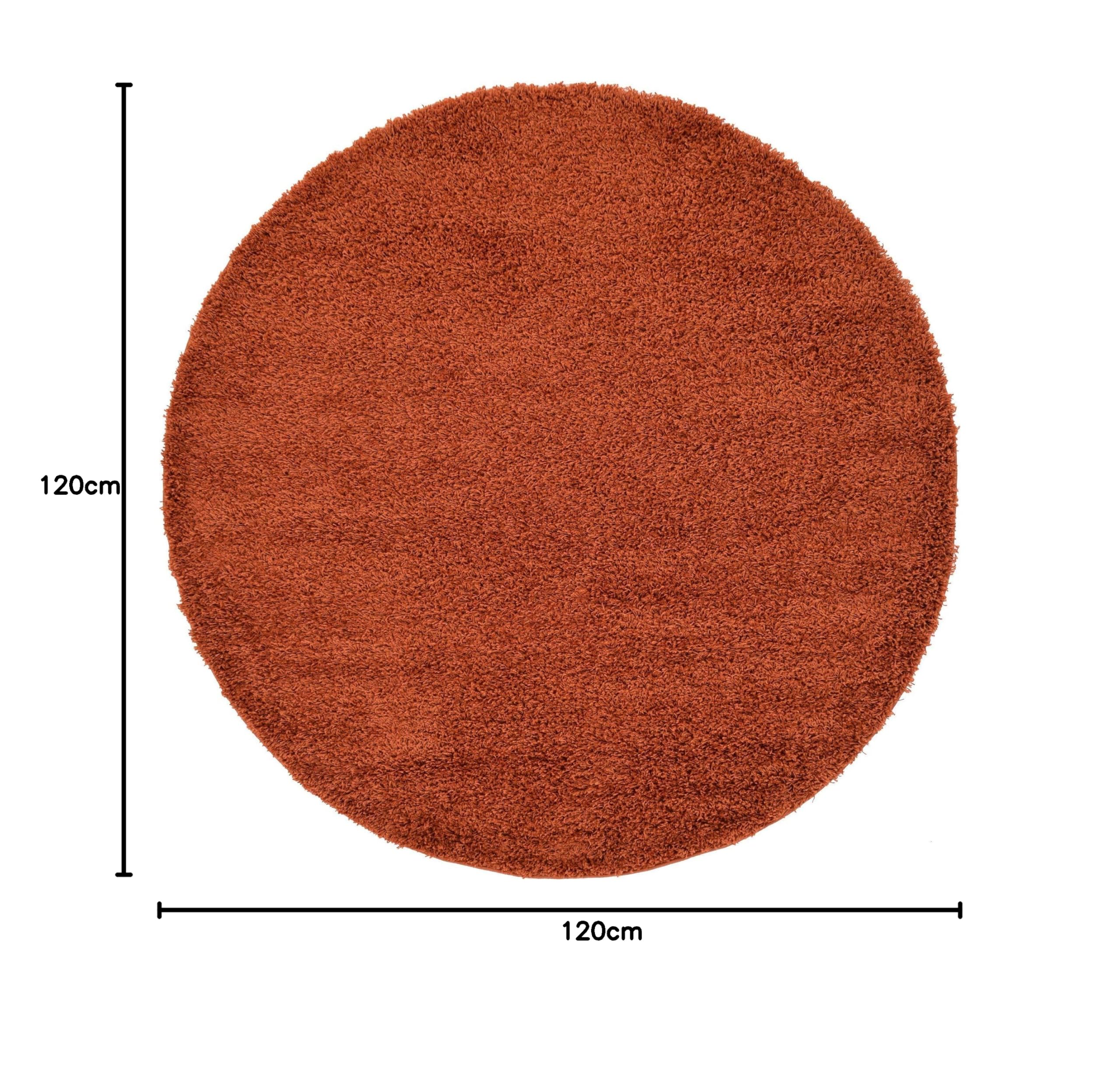 Bravich Round Green Rug 150cm (5') 5cm Pile Green Shaggy Large Circle Thick Fluffy Living Room Hessian Backed Washable — view 107