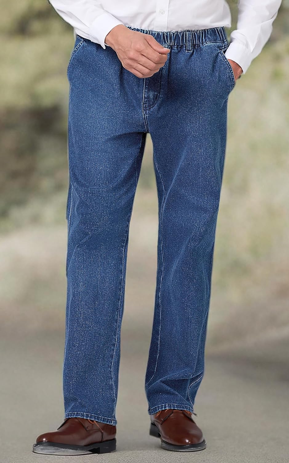 Voeeron Mens Flexible Waist Jeans Mens Pants Casual Voeeron Mens