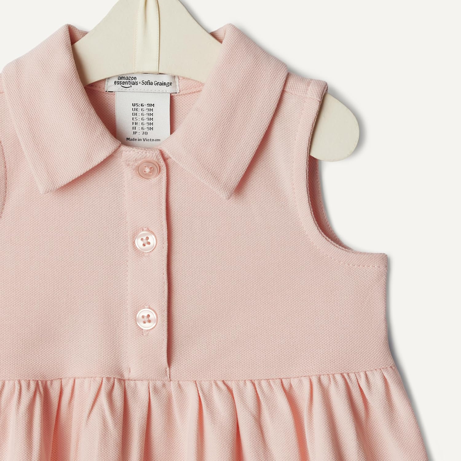 Amazon Essentials x Sofia Grainge Toddlers and Baby Girls' Cotton Pique Sleeveless Dress
