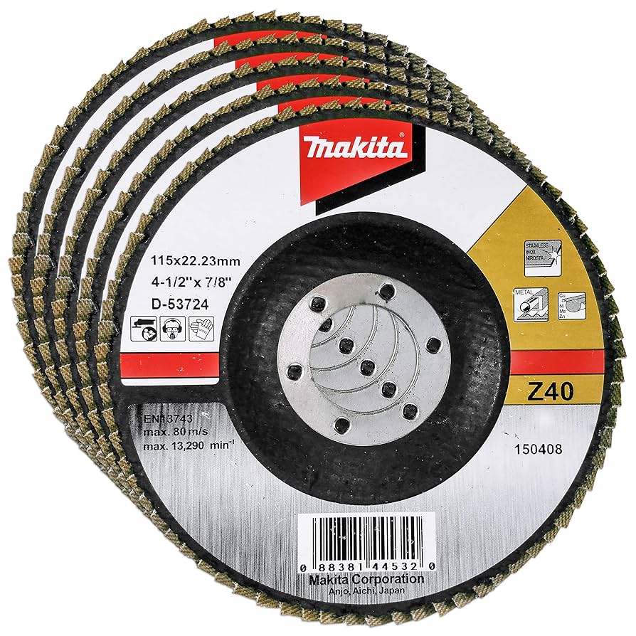 Amazon.com: Makita 5 Pack - 40 Grit Flap Disc For Grinders