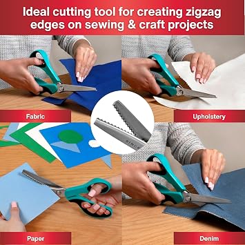 SINGER ProSeries 9 Pinking Shears - Heavy-Duty Stainless Steel - Zigzag Cut for No-Fray Fabric, Sewing & Craft Edging