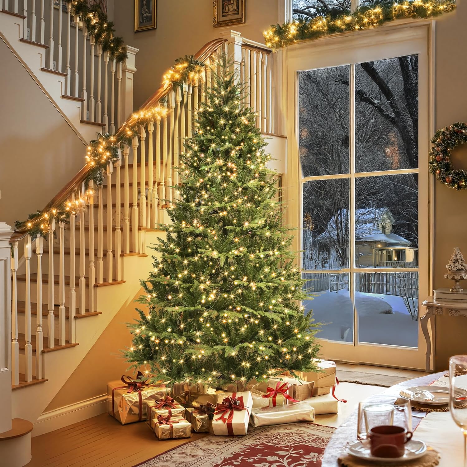 HOLLO STAR 6 ft Prelit Christmas Tree with 450 LED Lights, App Control, Aspen Artificial Christmas Tree, Multi-Color RGBW Lights, 1632 PE & PVC Branch Tips, Xmas Tree, for Home, Party