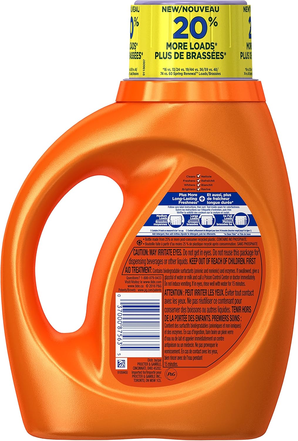 Tide Plus Febreze Freshness Liquid Laundry Detergent, Spring Renewal Scent, 1.09 L (24 Loads)